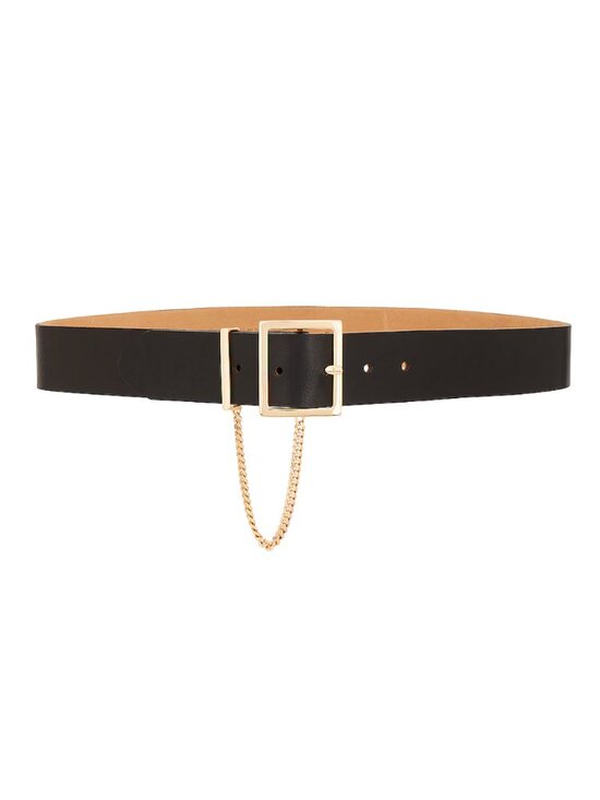 XS Streets Ahead Eleanor Belt in Black Leather & Gold Chain Buckle